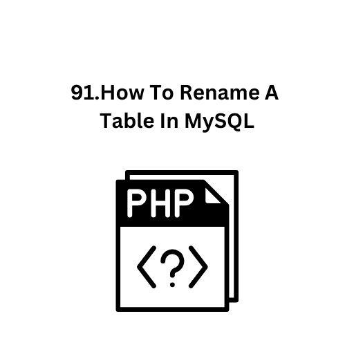 91.How To Rename A Table In MySQL